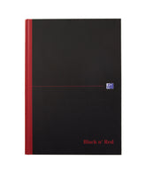 Black n Red A4 Casebound Hard Cover Notebook A-Z Ruled 192 Pages Black/Red (Pack 5) - 100080432